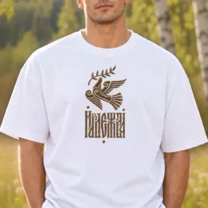 Футболка с вышивкой «Надежда — птица»